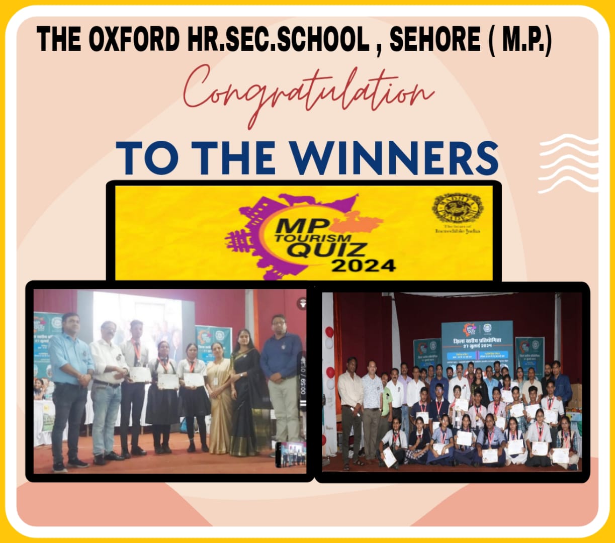 Congratulations To The Winners Of MP TOURISM QUIZ 2024 THE OXFORD HR